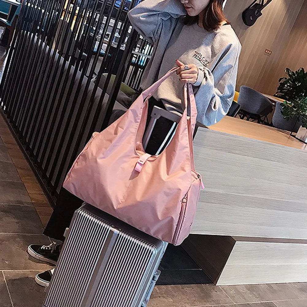 Oxford Cloth Women Shoulder Bags Ladies Travel Fitness Yoga Sports Tote Solid Ca