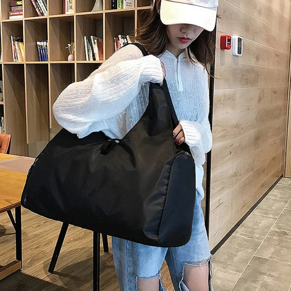 Oxford Cloth Women Shoulder Bags Ladies Travel Fitness Yoga Sports Tote Solid Ca