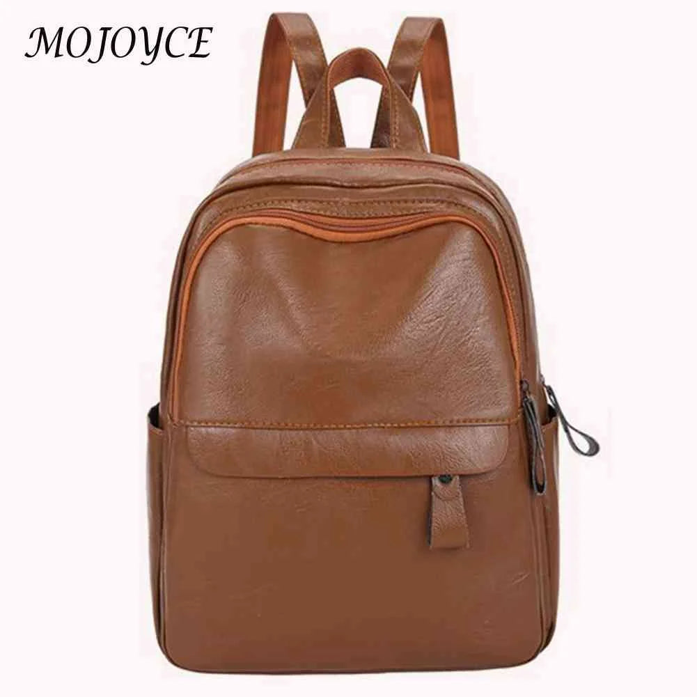 Vintage PU Backpack Waterproof Leather Rucksack Bag for Women