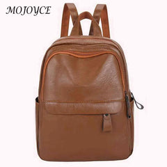 Vintage PU Backpack Waterproof Leather Rucksack Bag for Women