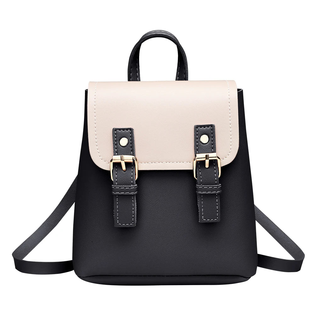 PU Hit Girls School Bags Splicing Flap Women Shoulder Bags