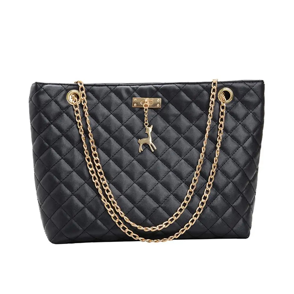 PU Leather Chain Handbag Women Top-handle Totes Crossbody Bag