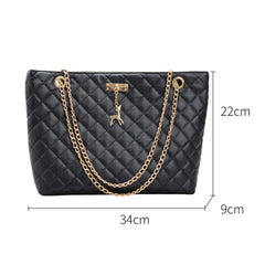 PU Leather Chain Handbag Women Top-handle Totes Crossbody Bag