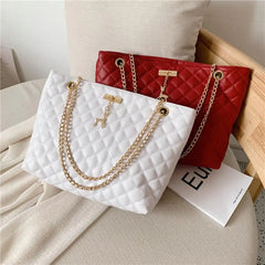 PU Leather Chain Handbag Women Top-handle Totes Crossbody Bag