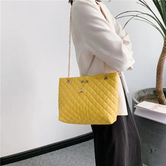 PU Leather Chain Handbag Women Top-handle Totes Crossbody Bag