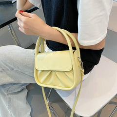 Women's PU Leather Crossbody Bag Buckle Shoulder Messenger Handbag