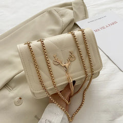 Embroidered PU Leather Crossbody Bag for Women Lady Pendant Travel Handbag