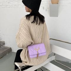 Embroidered PU Leather Crossbody Bag for Women Lady Pendant Travel Handbag