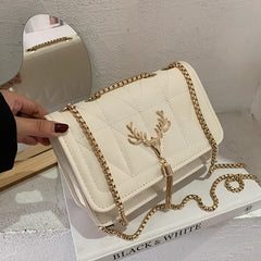 Embroidered PU Leather Crossbody Bag for Women Lady Pendant Travel Handbag
