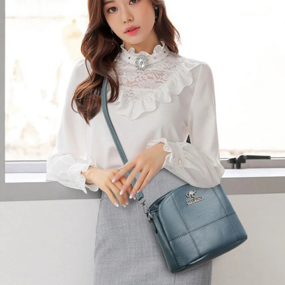 PU Leather Handbags Purses Small Crossbody Messenger Bags for Women