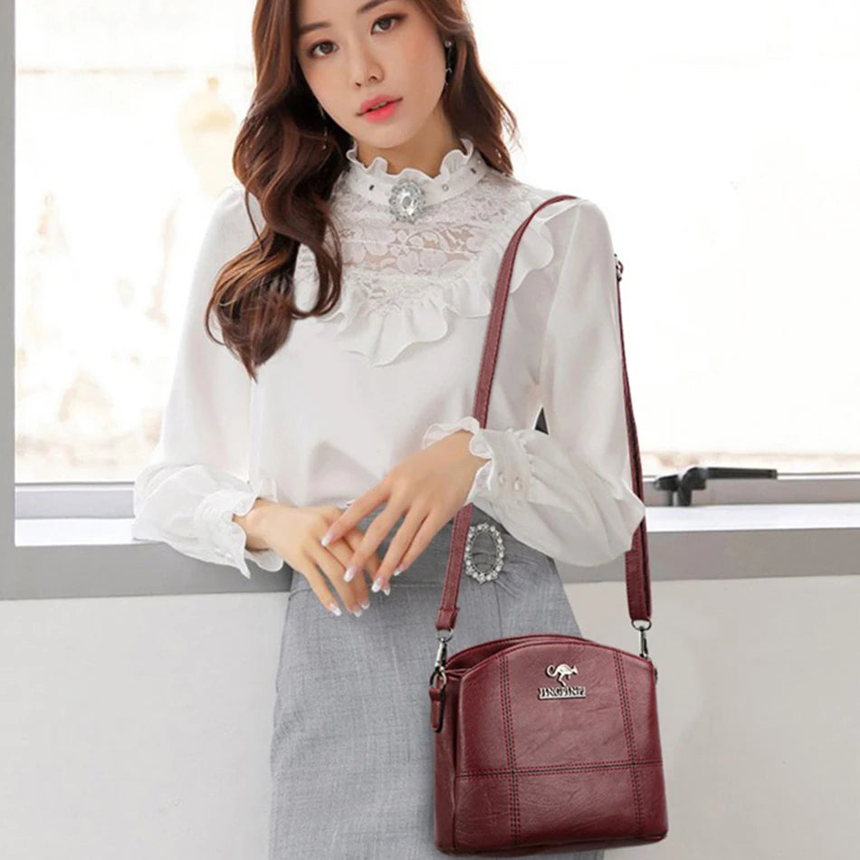 PU Leather Handbags Purses Small Crossbody Messenger Bags for Women