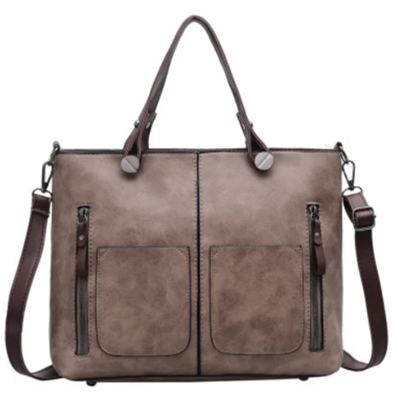 PU Leather Large Ladies Shoulder Bag Crossbody Travel Retro