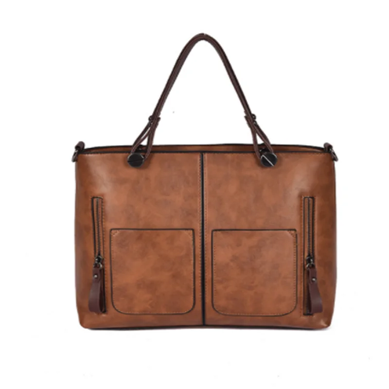 PU Leather Large Ladies Shoulder Bag Crossbody Travel Retro