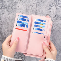 PU Leather Long Wallets Women's Clutch Zipper Student Wallet