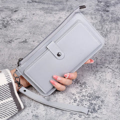 PU Leather Long Wallets Women's Clutch Zipper Student Wallet