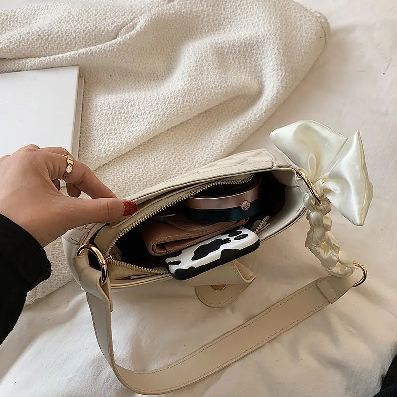 PU Leather Scarves Women Shoulder Bags High Underarm OL Cross Body Flap Bag