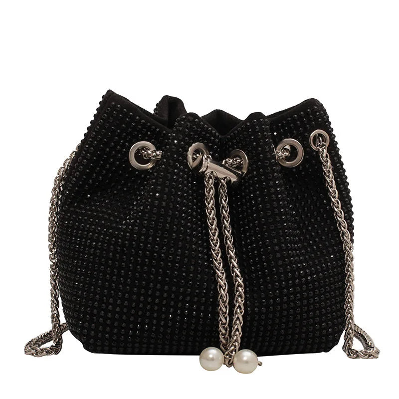 Women's Bucket Crossbody Bag Rhinestone Purse