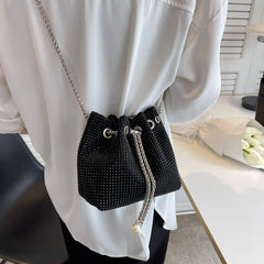 Women's Bucket Crossbody Bag Rhinestone Purse