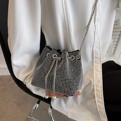Women's Bucket Crossbody Bag Rhinestone Purse