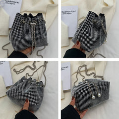 Women's Bucket Crossbody Bag Rhinestone Purse