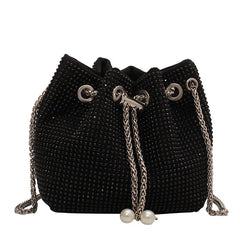 Women's Bucket Crossbody Bag Rhinestone Purse