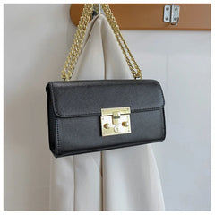 Women's PU Leather Crossbody Bag with Chains - Flap Purse