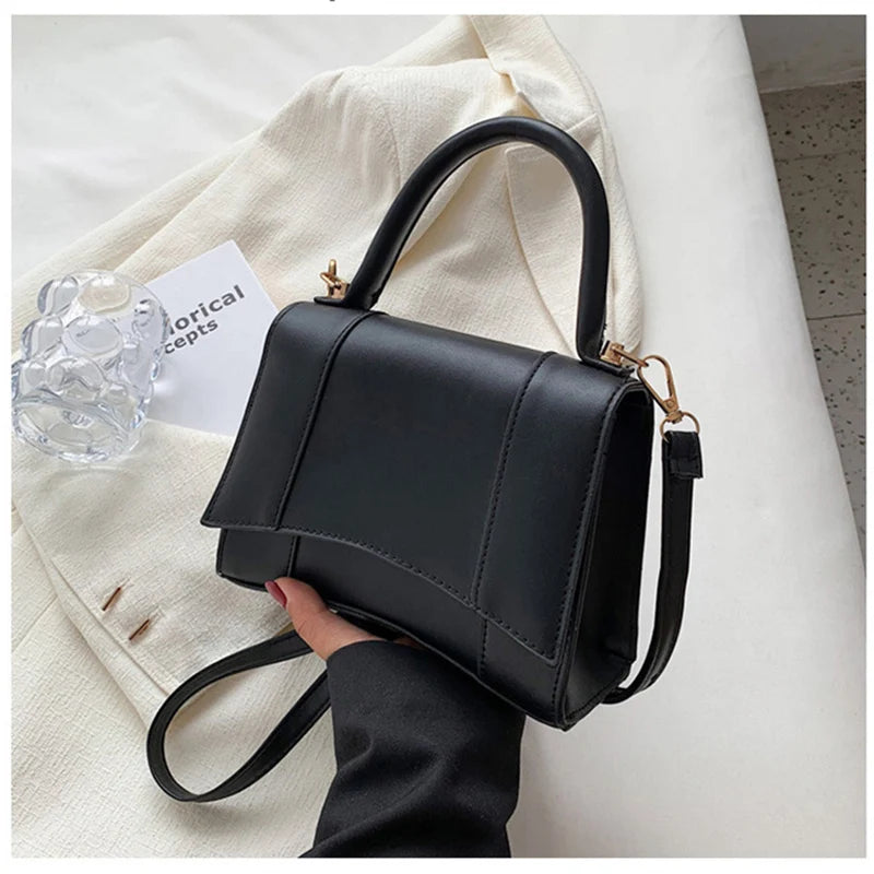 PU Leather Shoulder Bags for Women Small Flap Bag Purse Female Top-handle