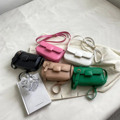 PU Leather Shoulder Crossbody Bag Women Candy Handbags Lipstick Square Sling Pur