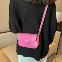 PU Leather Shoulder Crossbody Bag Women Candy Handbags Lipstick Square Sling Pur
