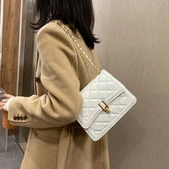 Rhombic Jacquard PU Leather Tote Bag Street Female Handbag