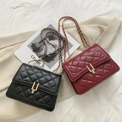 Rhombic Jacquard PU Leather Tote Bag Street Female Handbag