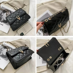 Rhombic Jacquard PU Leather Tote Bag Street Female Handbag
