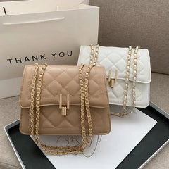 Rhombic Jacquard PU Leather Tote Bag Street Female Handbag