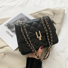 Rhombic Jacquard PU Leather Tote Bag Street Female Handbag