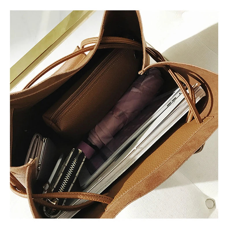PU Leather Woman Shoulder Bags Handbags Women Bucket Bags Messenger Bag