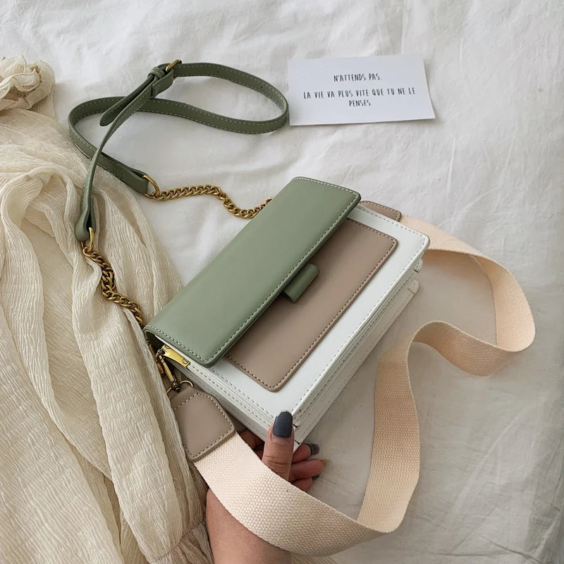PU Leather Shoulder Crossbody Bag Chain Flap Messenger