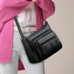 PU Leather Women Shoulder Messenger Bags Solid Casual Pocket Female Shoulder Han
