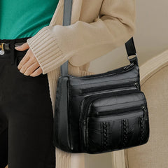 PU Leather Women Shoulder Messenger Bags Solid Casual Pocket Female Shoulder Han