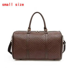 PU Leather Woven Travel Bag Large Capacity Men Women Business Luggage Duffle