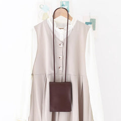 Vintage Soft Leather Crossbody Bag Mini Mobile Bag