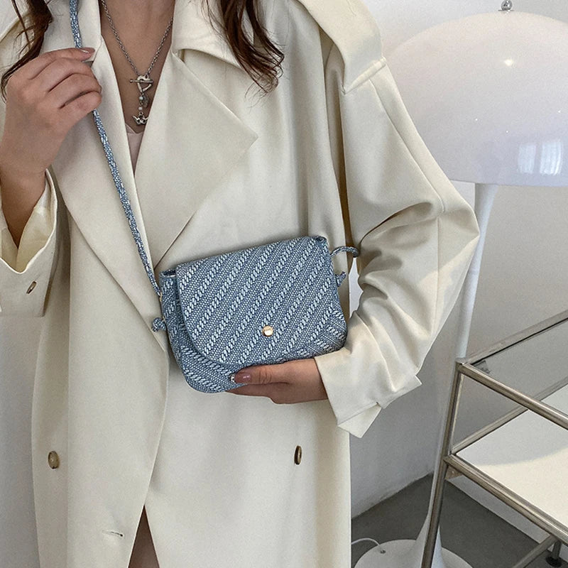 PU Small Crossbody Bags Women Mini Retro Patchwork Shoulder Messenger Bag