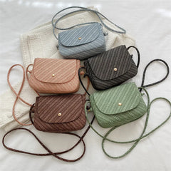 PU Small Crossbody Bags Women Mini Retro Patchwork Shoulder Messenger Bag