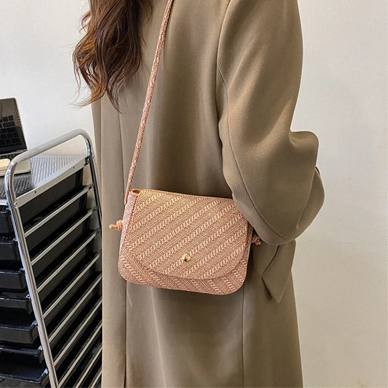 PU Small Crossbody Bags Women Mini Retro Patchwork Shoulder Messenger Bag