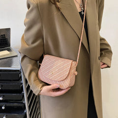 PU Small Crossbody Bags Women Mini Retro Patchwork Shoulder Messenger Bag