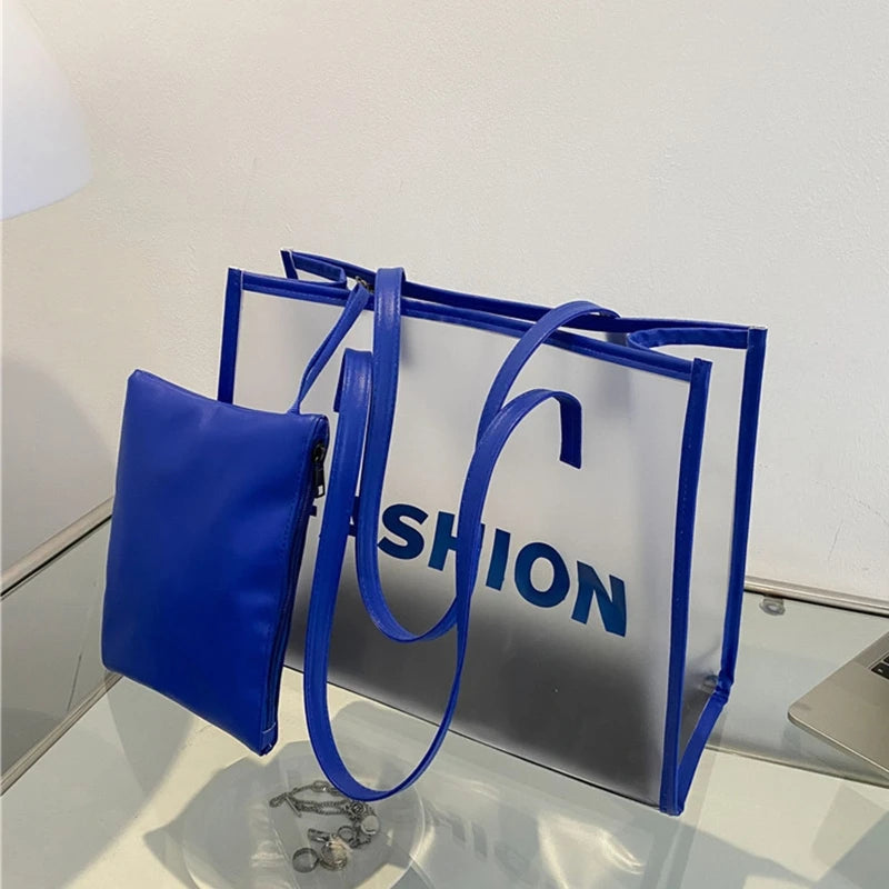 PVC Jelly Bag Clear Handbag Summer Shoulder Bags Tote for Girls