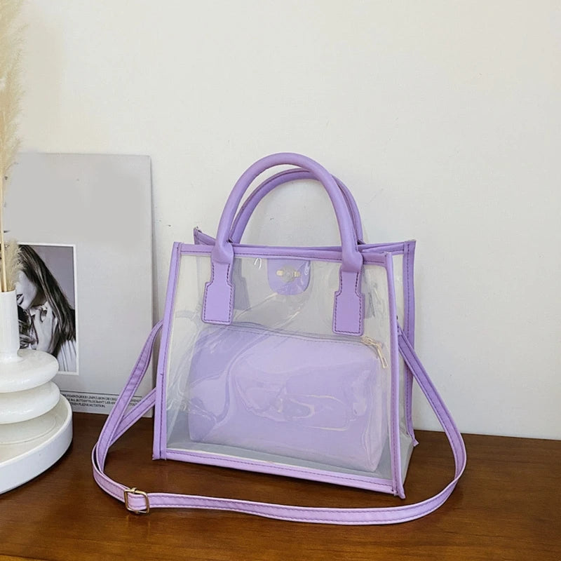 Transparent PVC Jelly Bag Small Handbag Summer Shoulder Bags