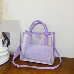 PVC Jelly Bag Small Transparent Handbag Summer Clear Shoulder Crossbody Bag