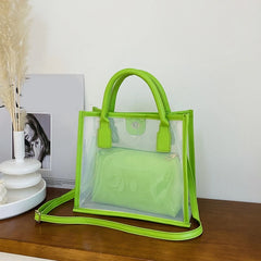 PVC Jelly Bag Small Transparent Handbag Summer Clear Shoulder Crossbody Bag