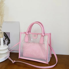 PVC Jelly Bag Small Transparent Handbag Summer Clear Shoulder Crossbody Bag