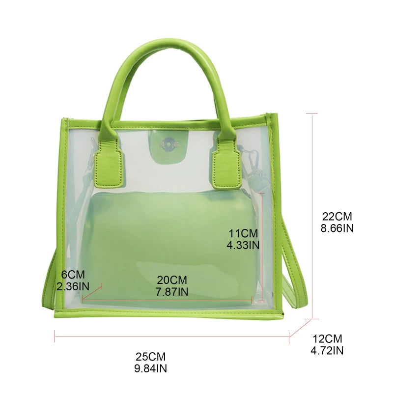 PVC Jelly Bag Small Transparent Handbag Summer Clear Shoulder Crossbody Bag